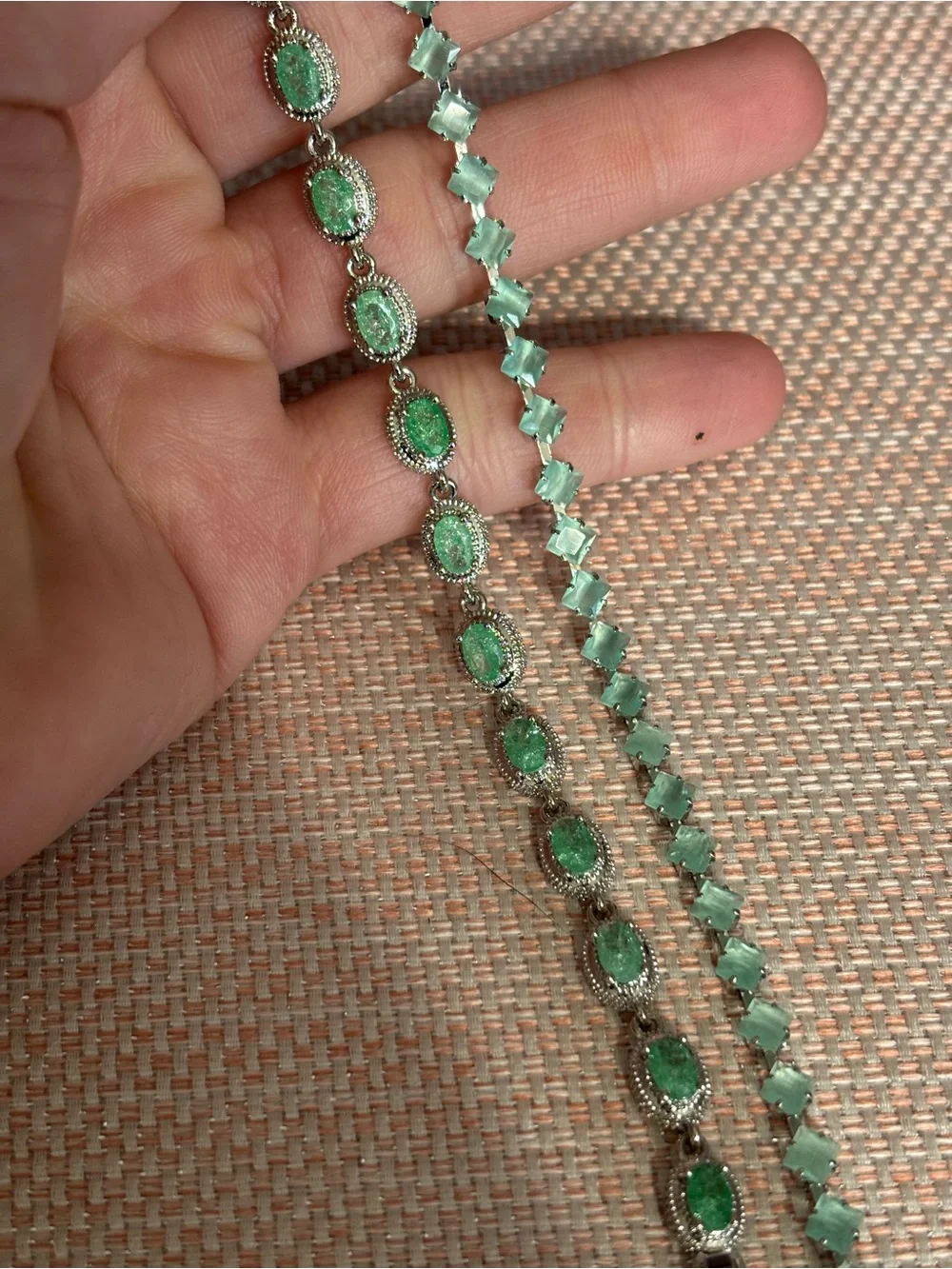 Mint Green Gemstone Bracelet Set - Women Jewelry